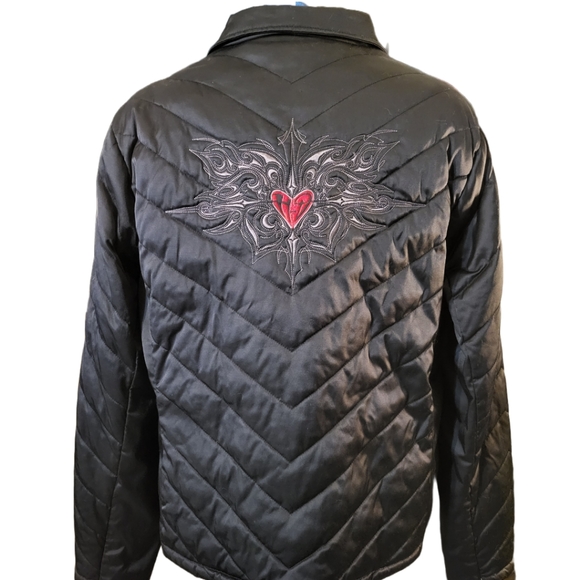 Harley Davidson Black Silky Quilted Puffer Style Jacket sz 1W - Picture 6 of 14